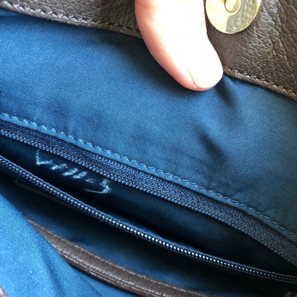 Cole Haan woven brown leather cross body bag with magnetic closure - Picture 8 of 9